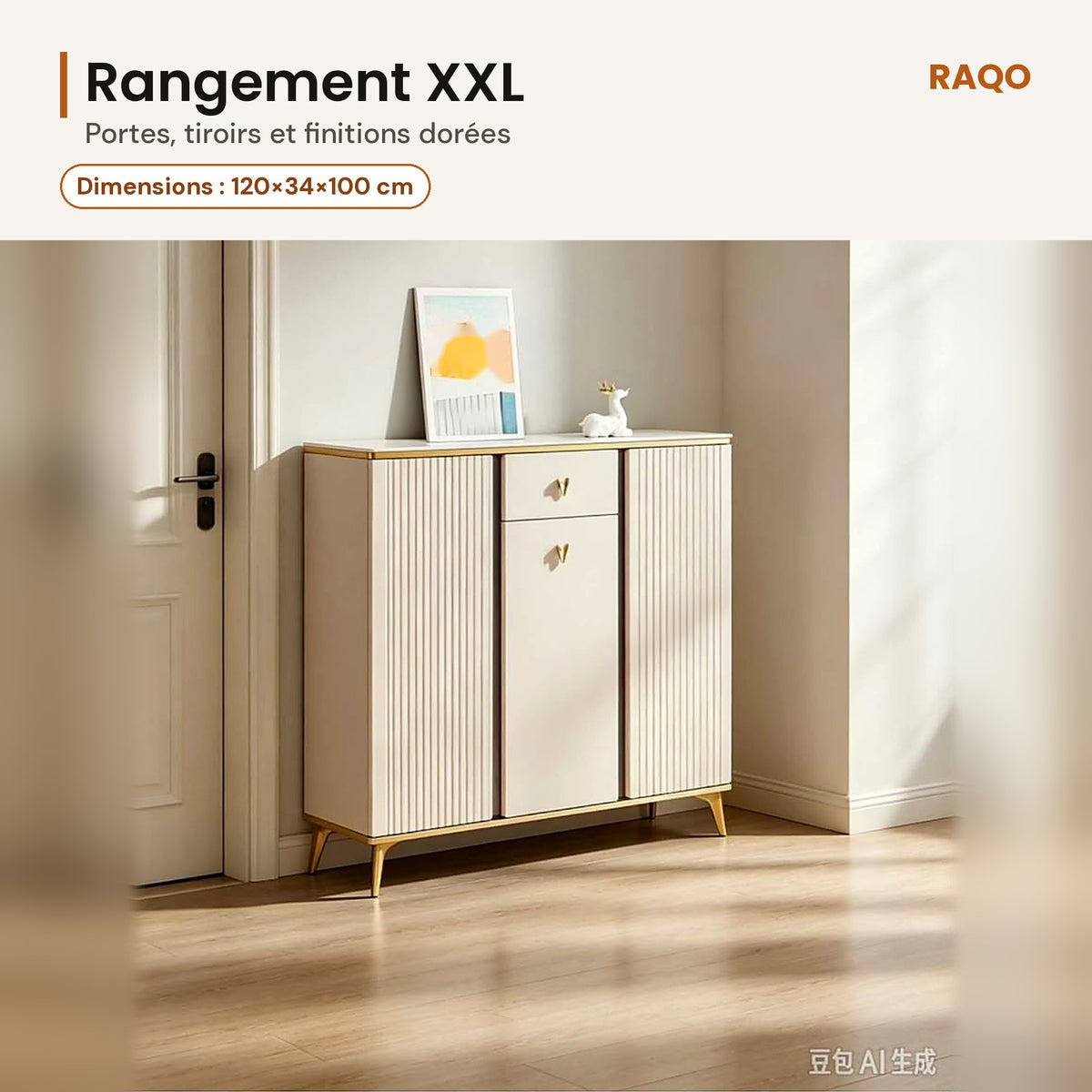 Buffet d'entrée 1212 – détail et finitions – RAQO Abidjan