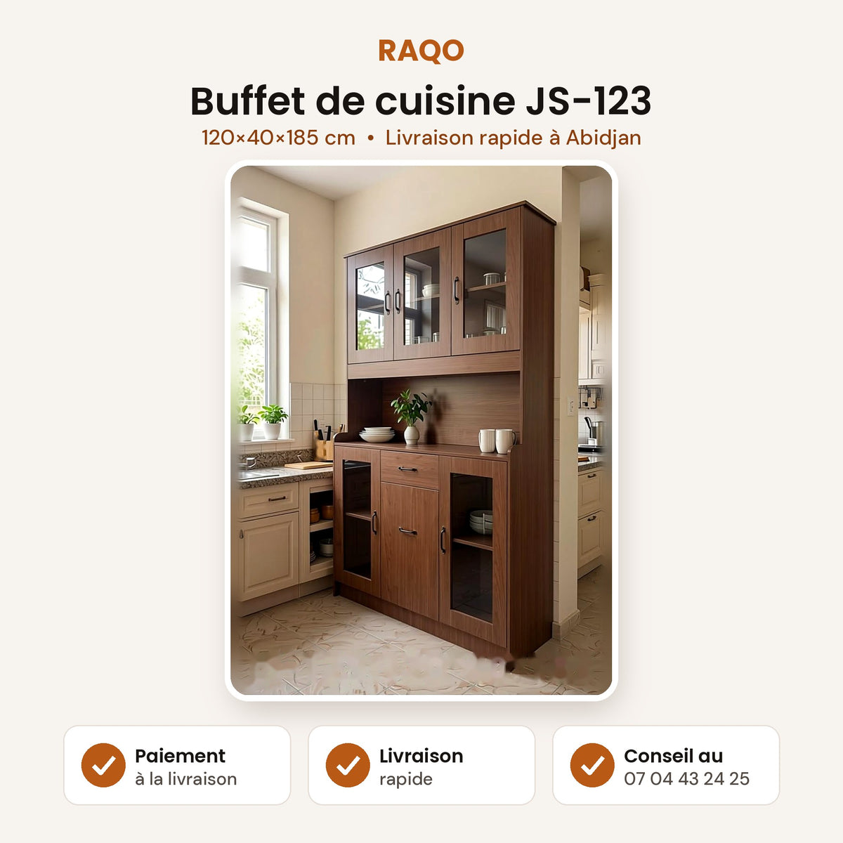 Buffet de cuisine JS-123 – fiche produit, paiement à la livraison – RAQO Abidjan