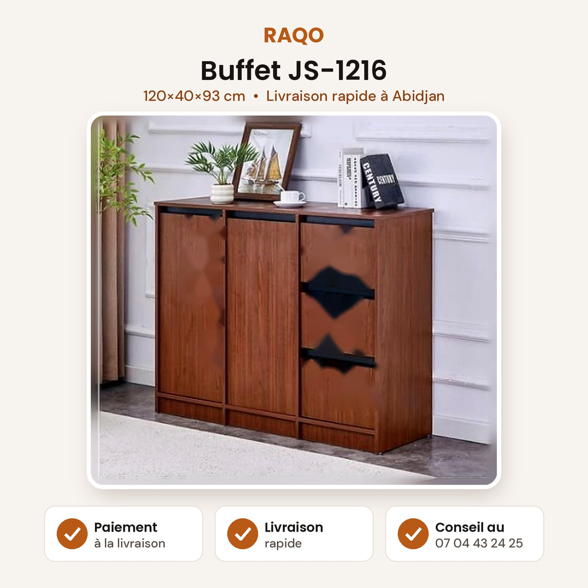 Buffet JS-1216 – fiche produit, paiement à la livraison – RAQO Abidjan