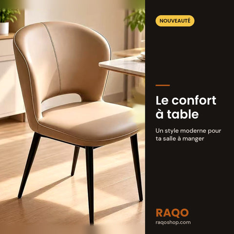 Chaise ajourée – Beige – en situation – RAQO Abidjan