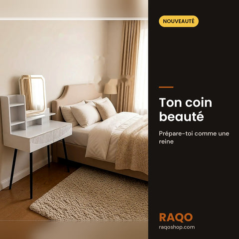 Coiffeuse CC02 avec miroir – en situation – RAQO Abidjan