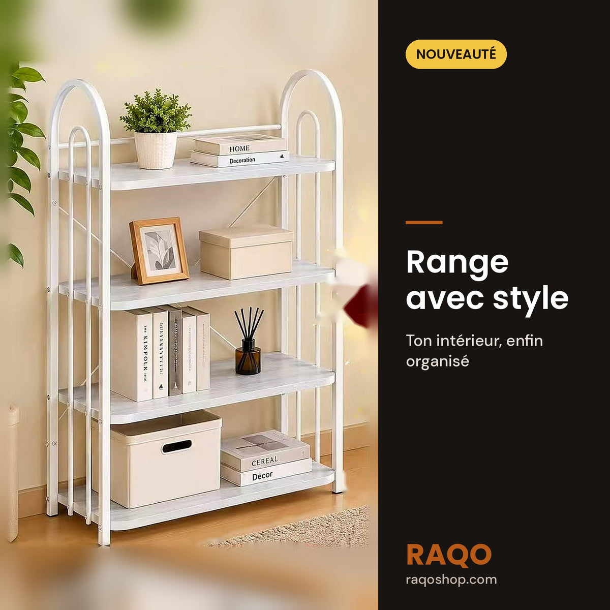 Étagère 4 niveaux YH-05-4 – en situation – RAQO Abidjan