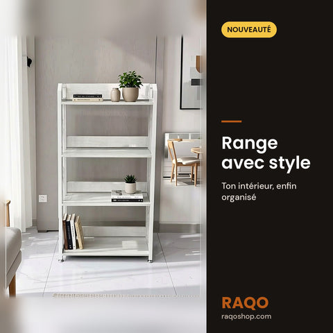 Étagère 4 niveaux YH-168-4A – Blanc – en situation – RAQO Abidjan