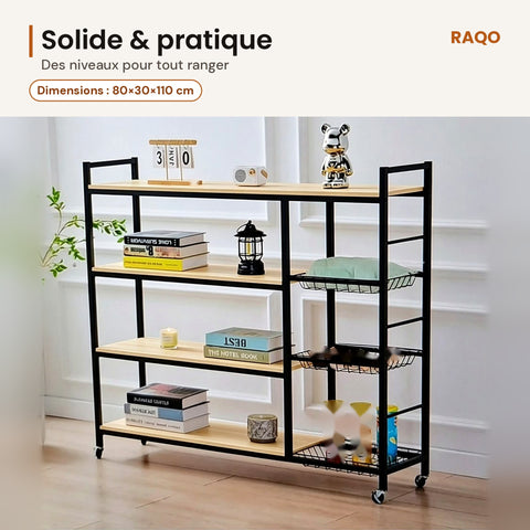 Étagère à roulettes K03-80 – détail et finitions – RAQO Abidjan
