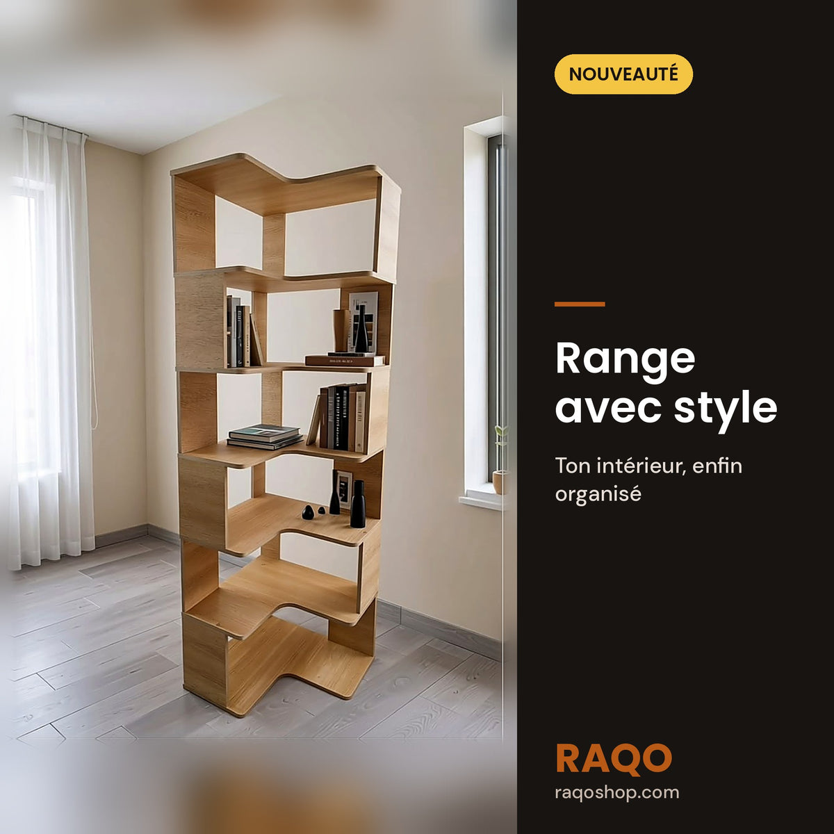 Étagère design ZJG-1 – en situation – RAQO Abidjan