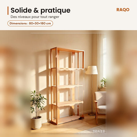Étagère en bois SJ-81 – détail et finitions – RAQO Abidjan