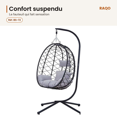 Fauteuil suspendu BS-72 – détail et finitions – RAQO Abidjan