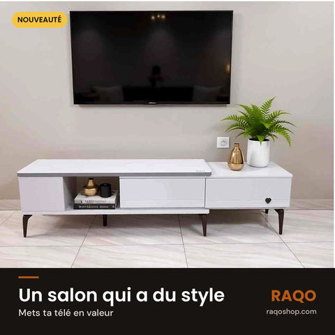 Meuble TV extensible TV 2-150 – en situation – RAQO Abidjan