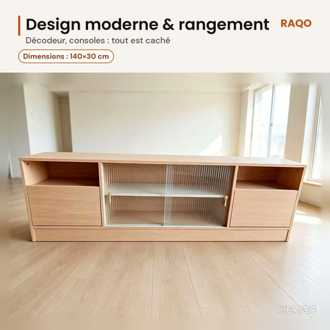 Meuble TV JD TV-818 – détail et finitions – RAQO Abidjan