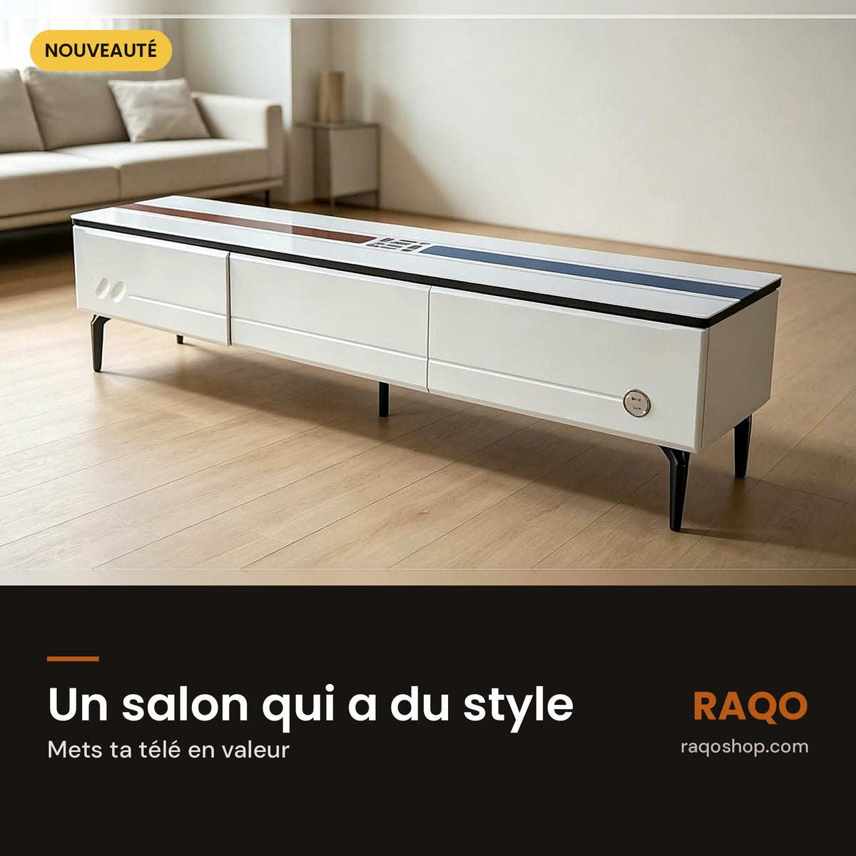 Meuble TV LS066 – en situation – RAQO Abidjan