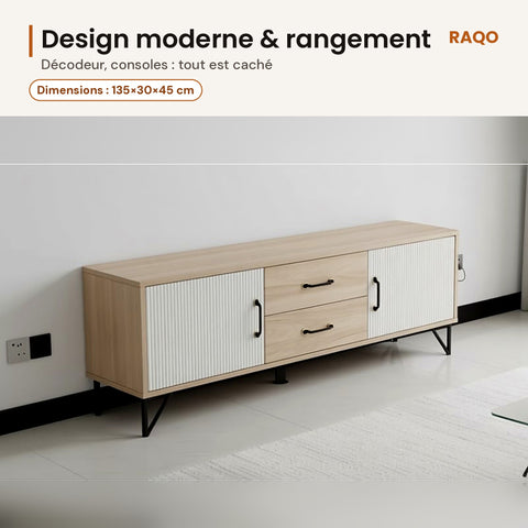 Meuble TV TV-1202 – détail et finitions – RAQO Abidjan