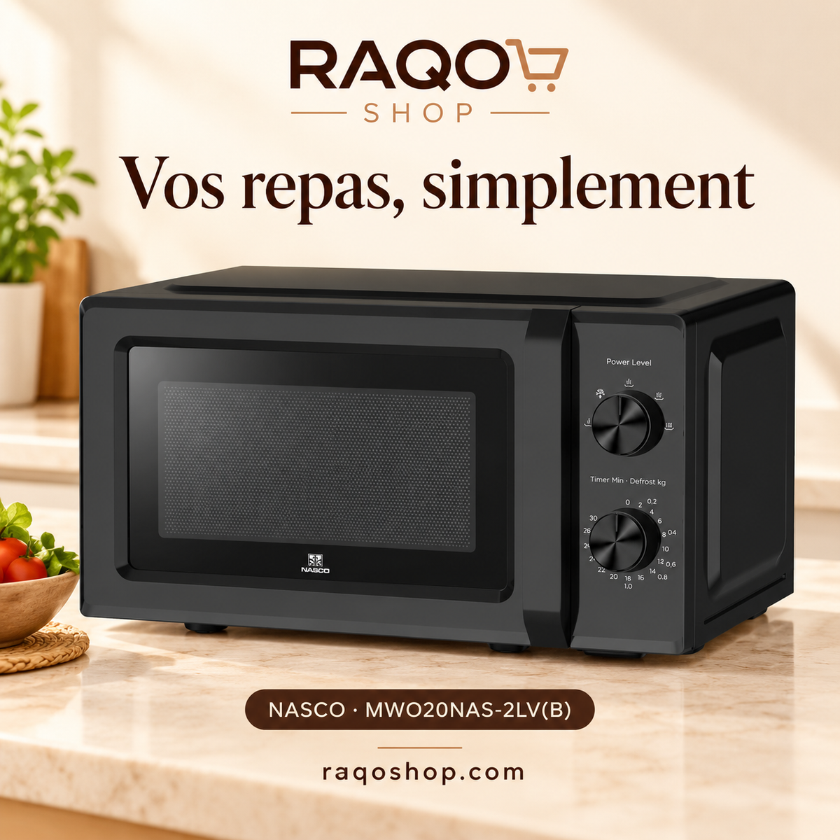 RAQO SHOP — NASCO MWO20NAS-2LV(B) — photo 1 — Vos repas, simplement