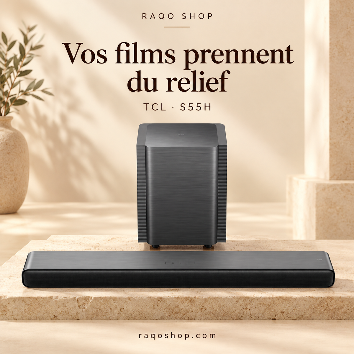 RAQO SHOP — TCL S55H — Vos films prennent du relief