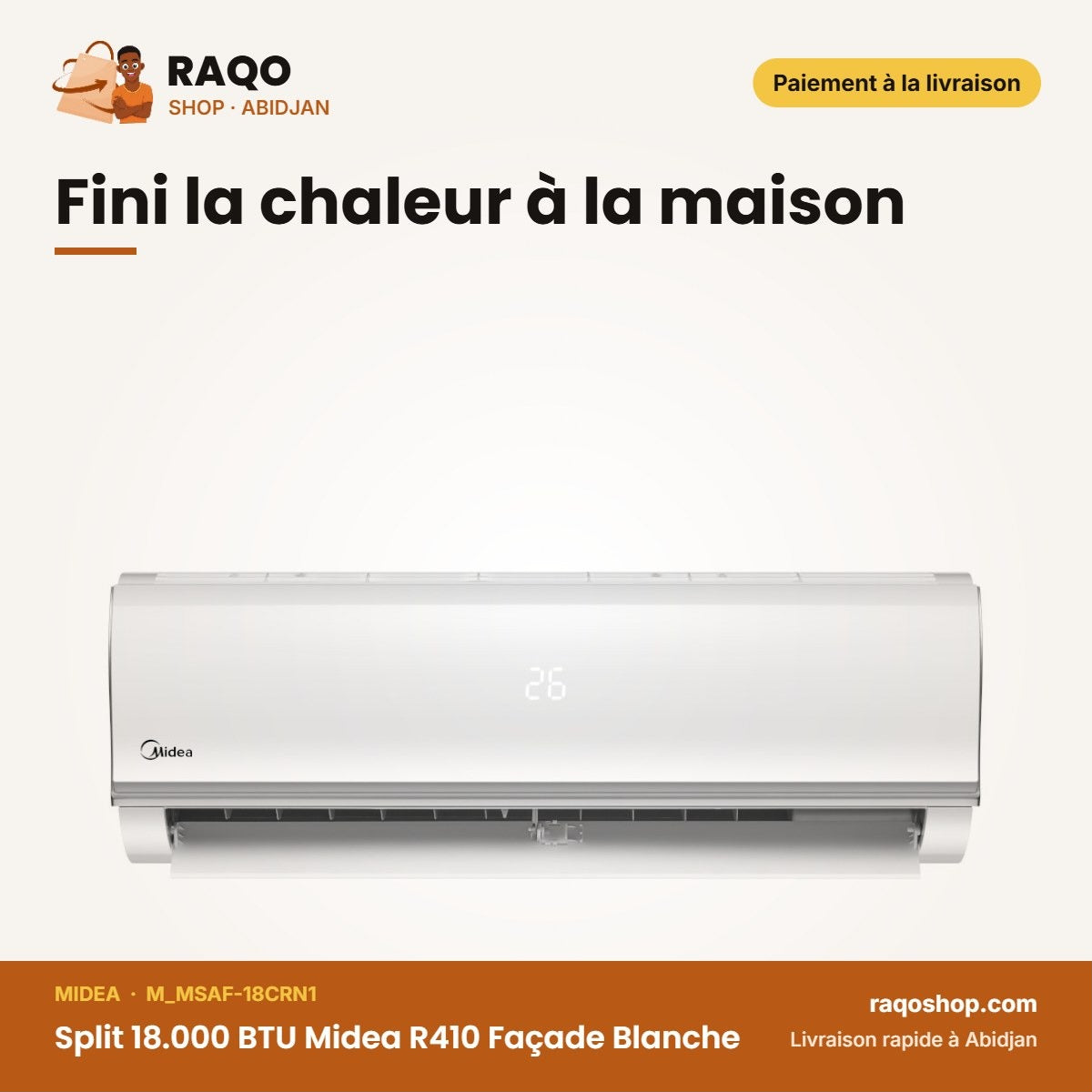 Split Midea 18.000 BTU M_MSAF-18CRN1 – Fini la chaleur à la maison | RAQO Shop