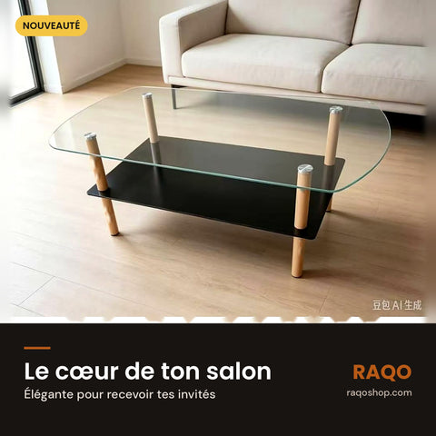 Table basse en verre 26-24 – en situation – RAQO Abidjan