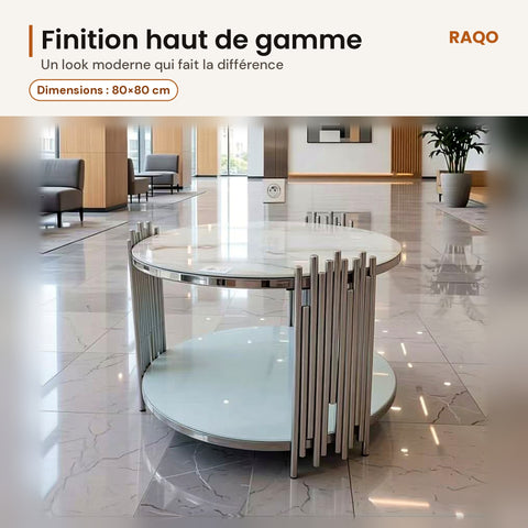 Table basse ronde 23-81 – détail et finitions – RAQO Abidjan