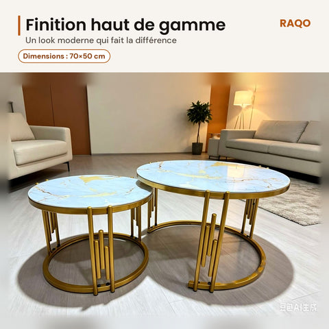Tables basses gigognes SD-2 – détail et finitions – RAQO Abidjan