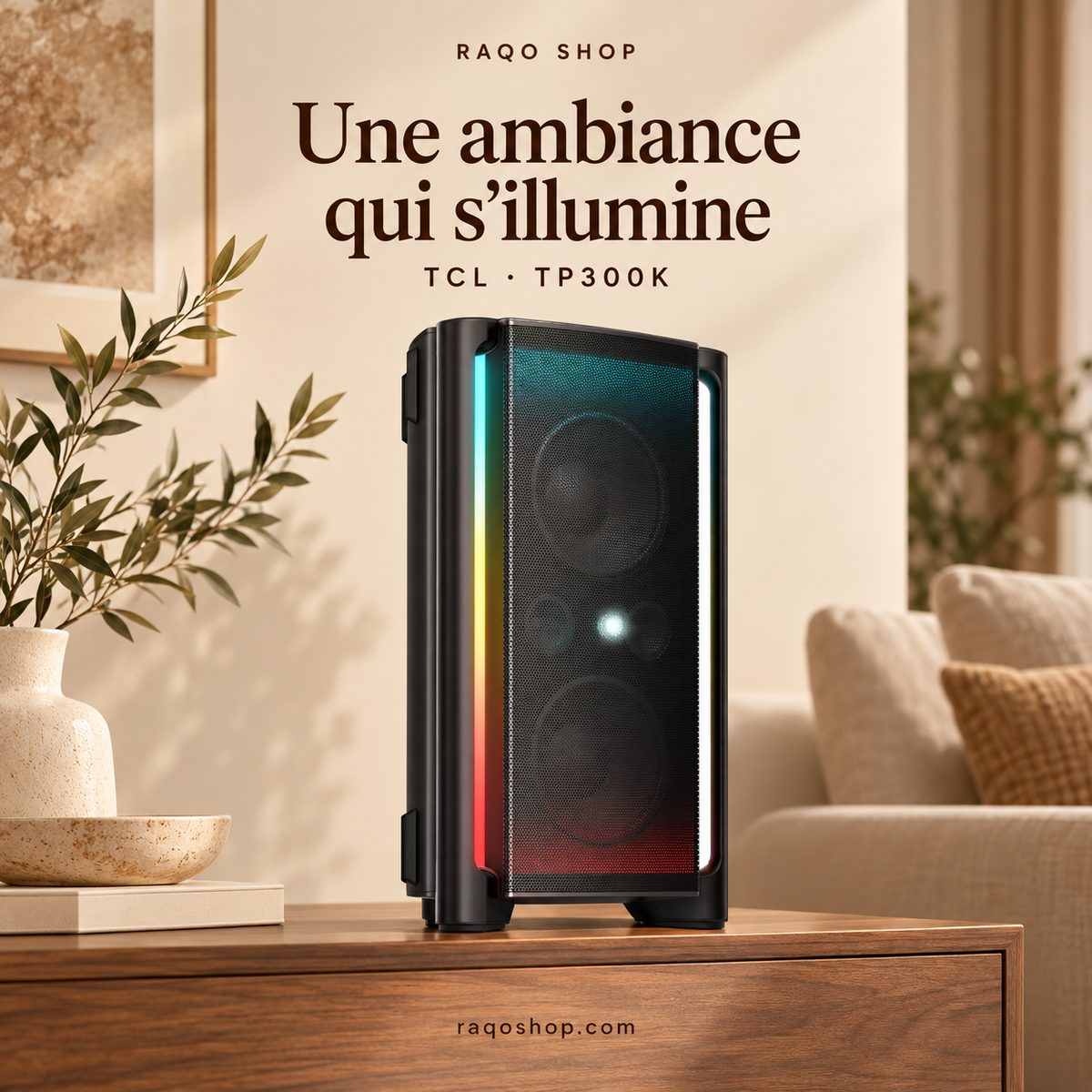 RAQO SHOP — TCL TP300K — Une ambiance qui s’illumine