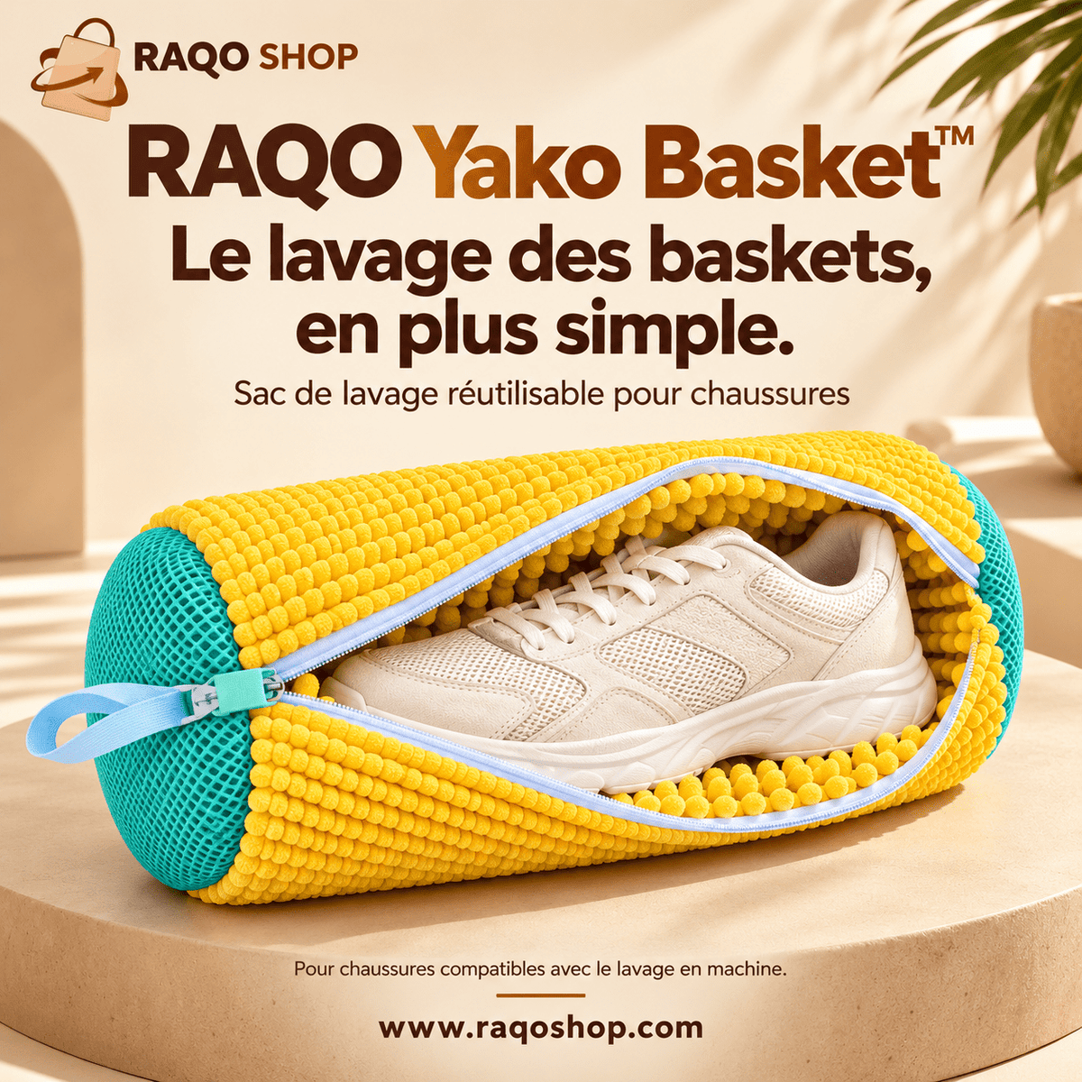 RAQO Yako Basket™ – Le Sac qui Lave et Protège tes Baskets en Machine - RAQO