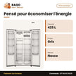 Réfrigérateur Américain Nasco – 2 Portes – 425L (252L+173L) – Gris Fonce | SNASF2-62V1 - RAQO