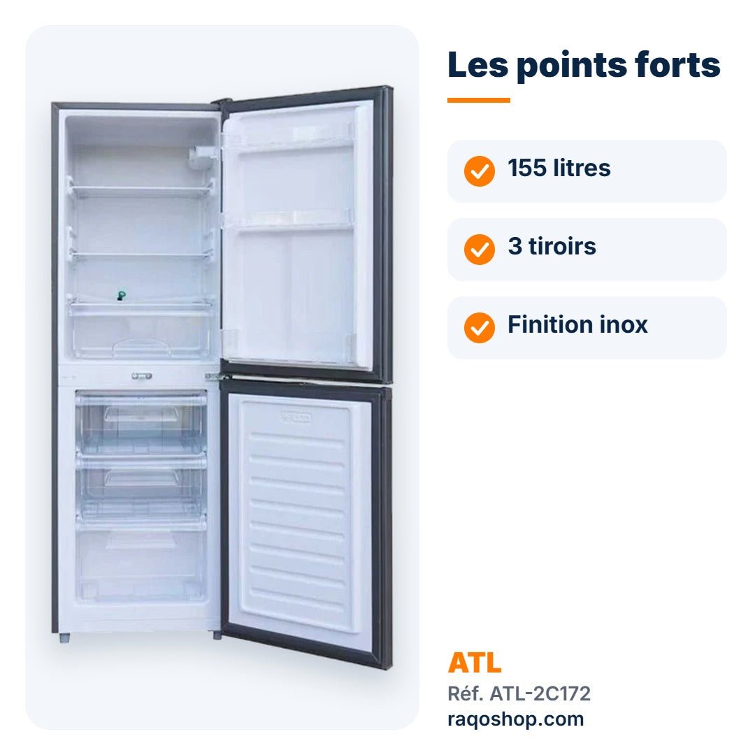 Réfrigérateur combiné ATL 155L – ATL-2C172 - RAQO