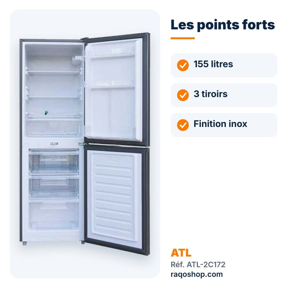 Réfrigérateur combiné ATL 155L – ATL-2C172 - RAQO