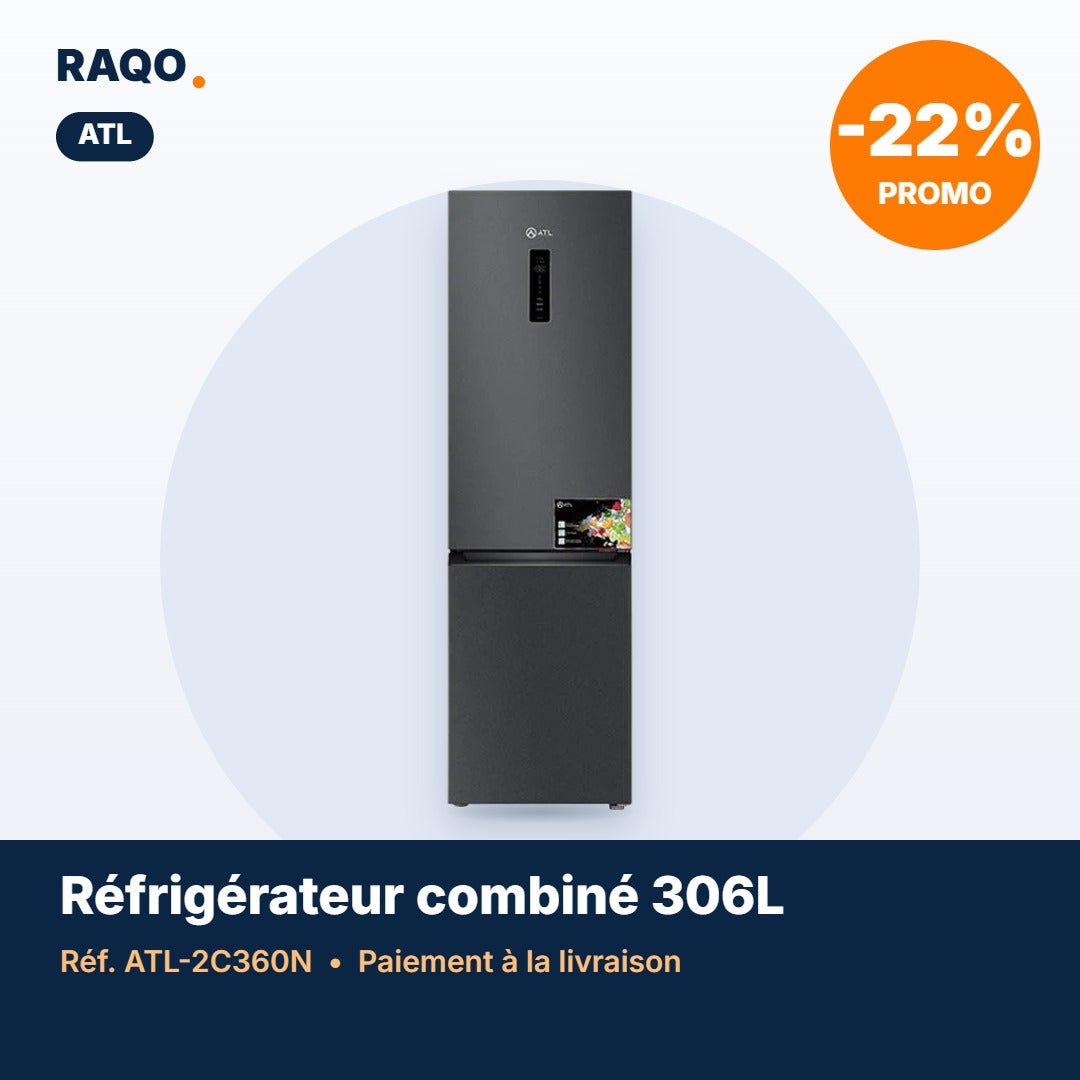 Réfrigérateur combiné ATL 306L Total No Frost – ATL-2C360N - RAQO