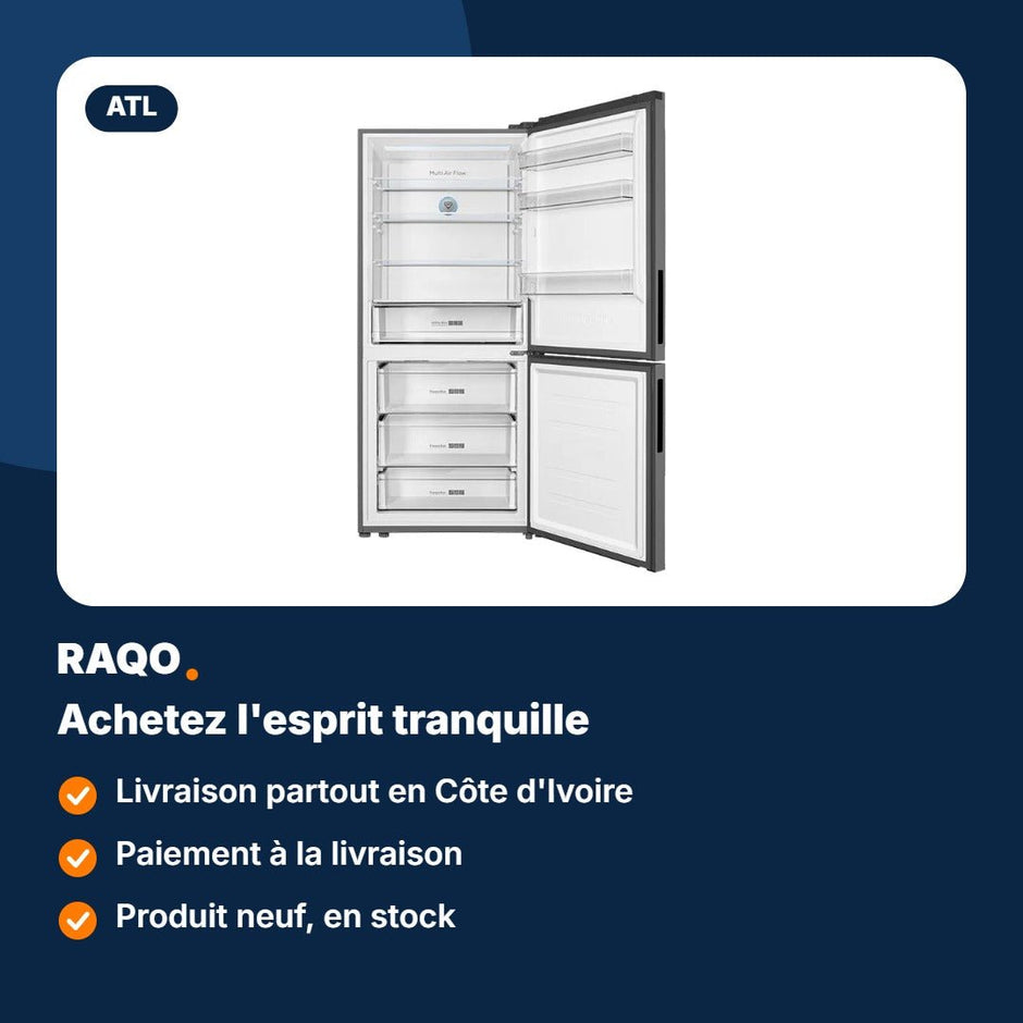 Réfrigérateur combiné ATL 400L Total No Frost – ATL-2C500N - RAQO