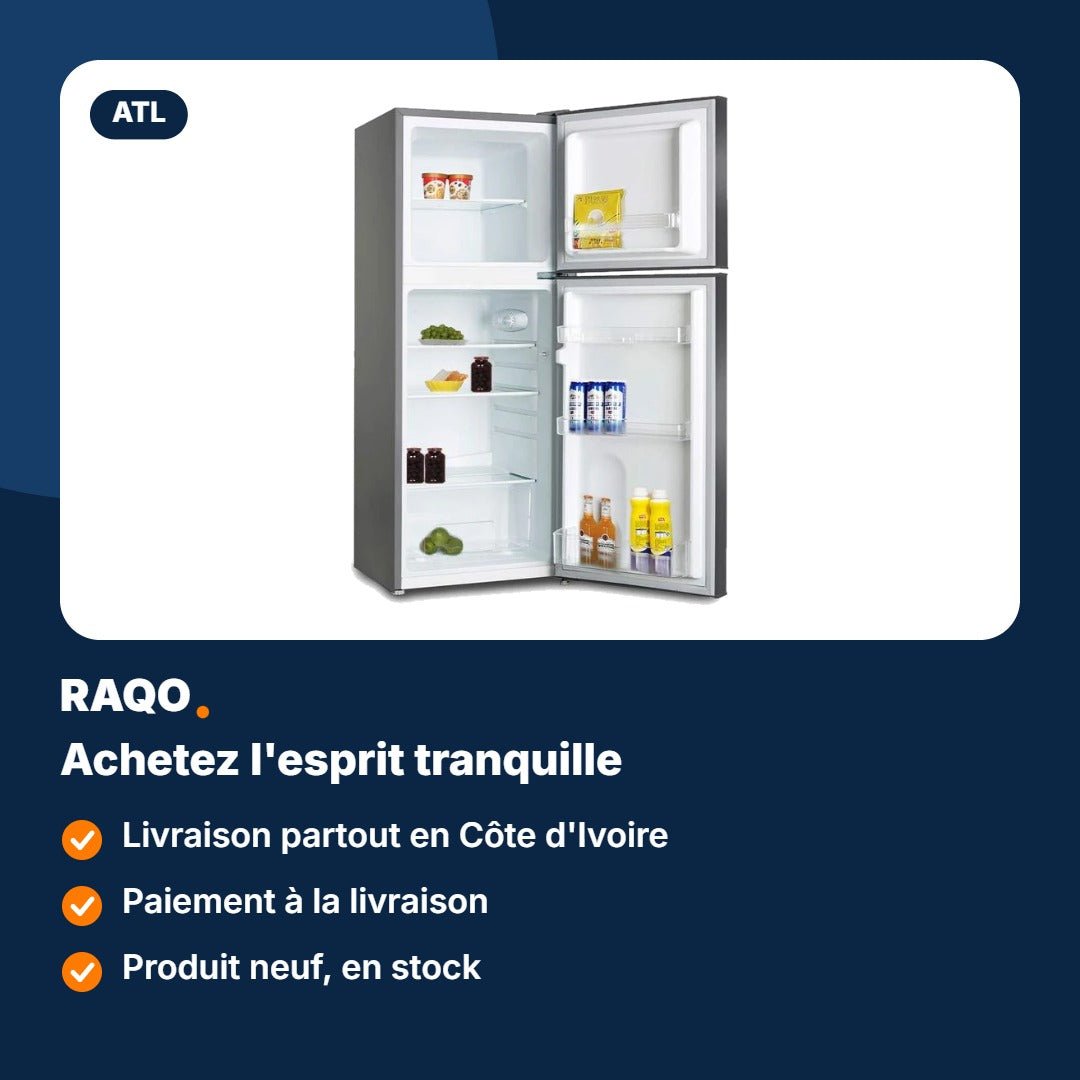 Réfrigérateur double porte ATL 112L – ATL-2D140 - RAQO