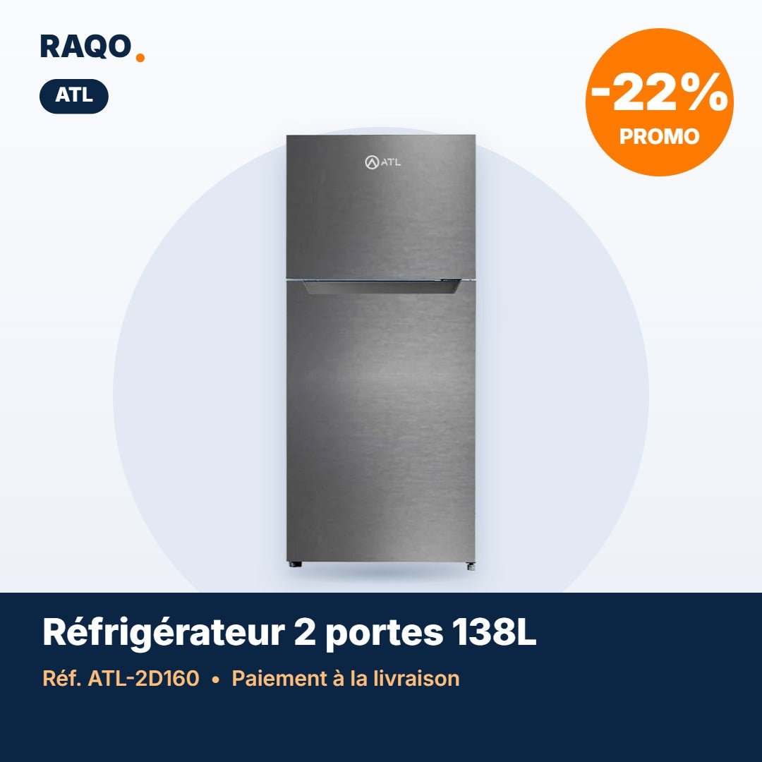 Réfrigérateur double porte ATL 138L – ATL-2D160 - RAQO