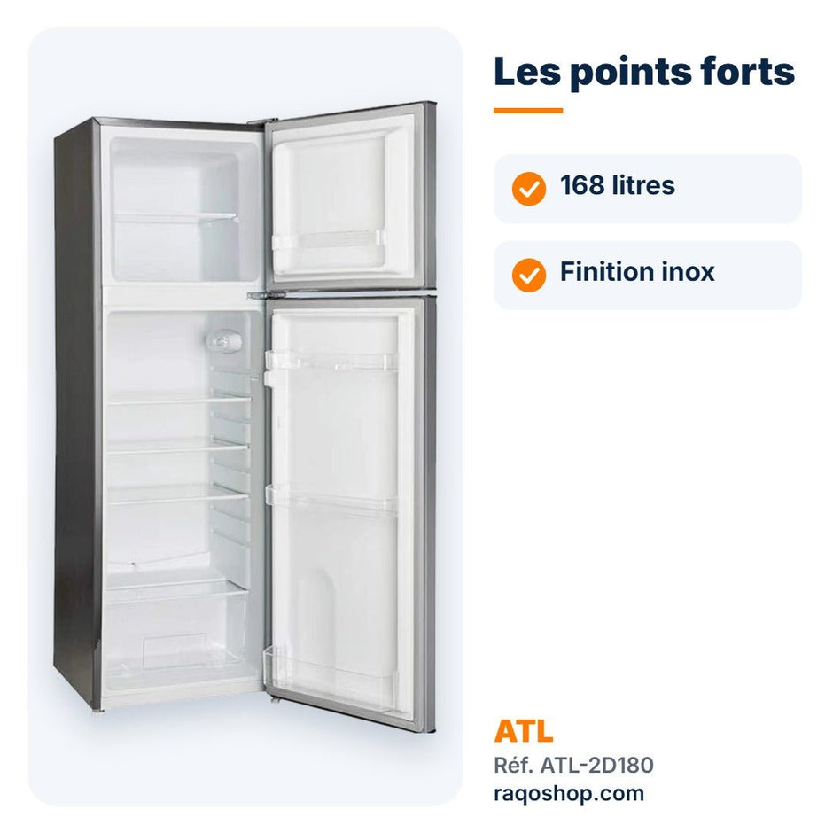 Réfrigérateur double porte ATL 168L – ATL-2D180 - RAQO