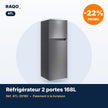 Réfrigérateur double porte ATL 168L – ATL-2D180 - RAQO