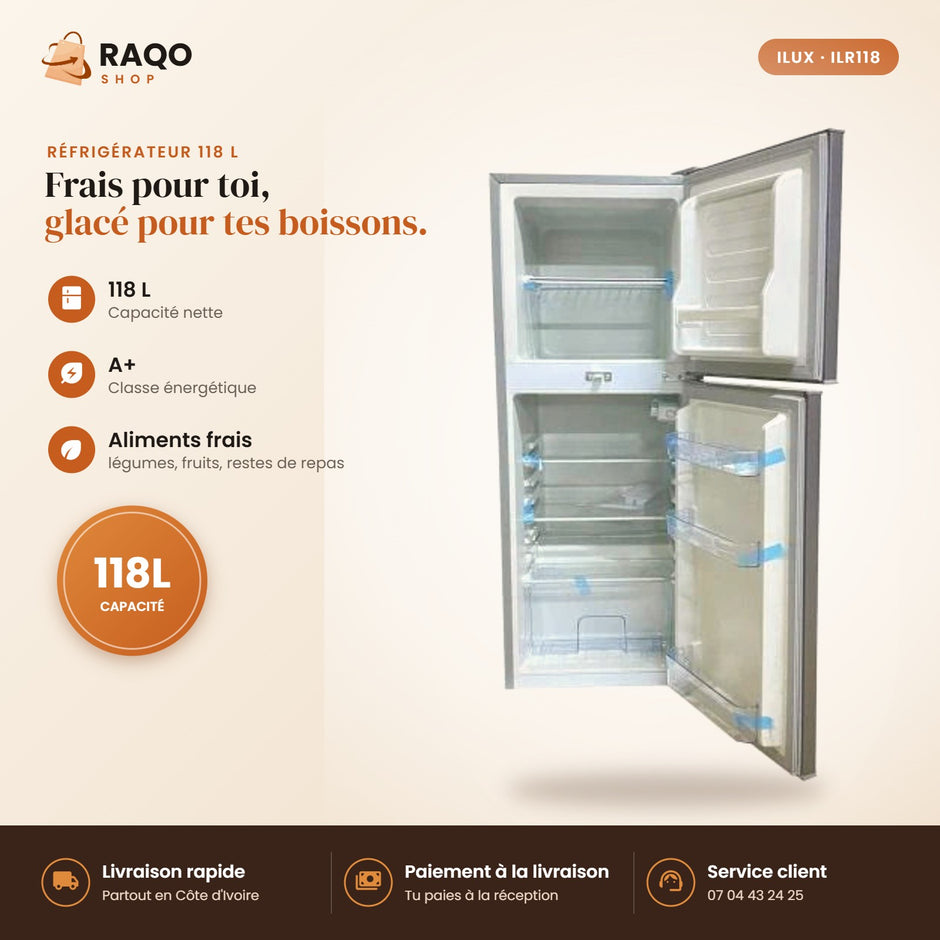 Réfrigérateur iLUX – 118 L - RAQO