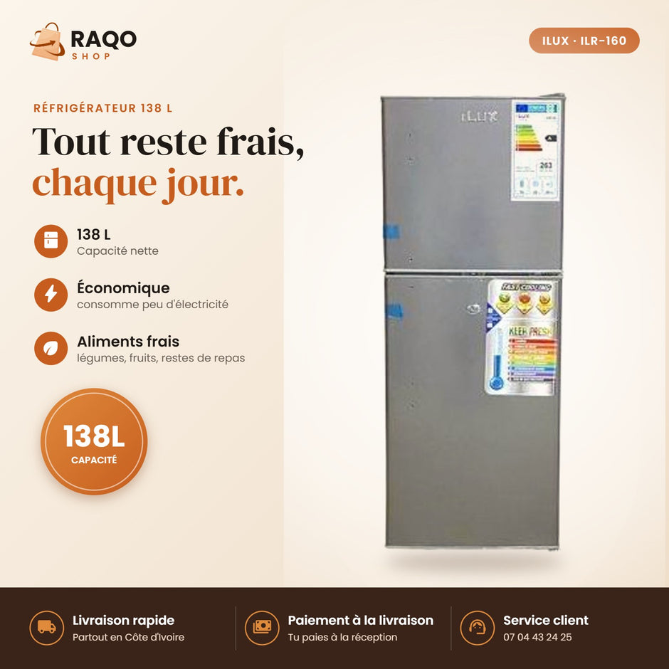 Réfrigérateur iLUX – 138 L - RAQO