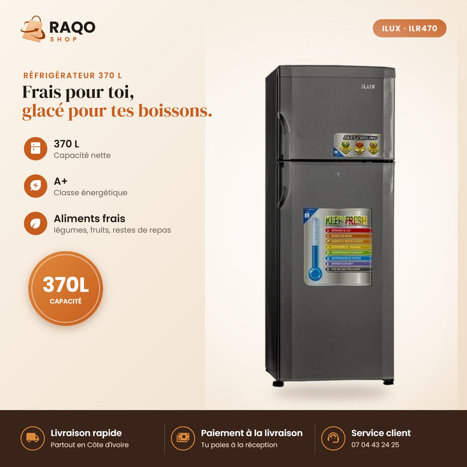 Réfrigérateur iLUX – 370 L - RAQO