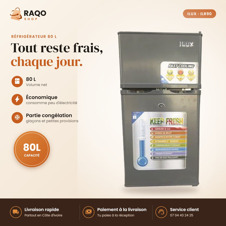 Réfrigérateur iLUX – 80 L - RAQO