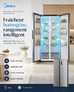Réfrigérateur Midea Side by Side 510L Crystal Silver – MDRS710FGF50D - RAQO