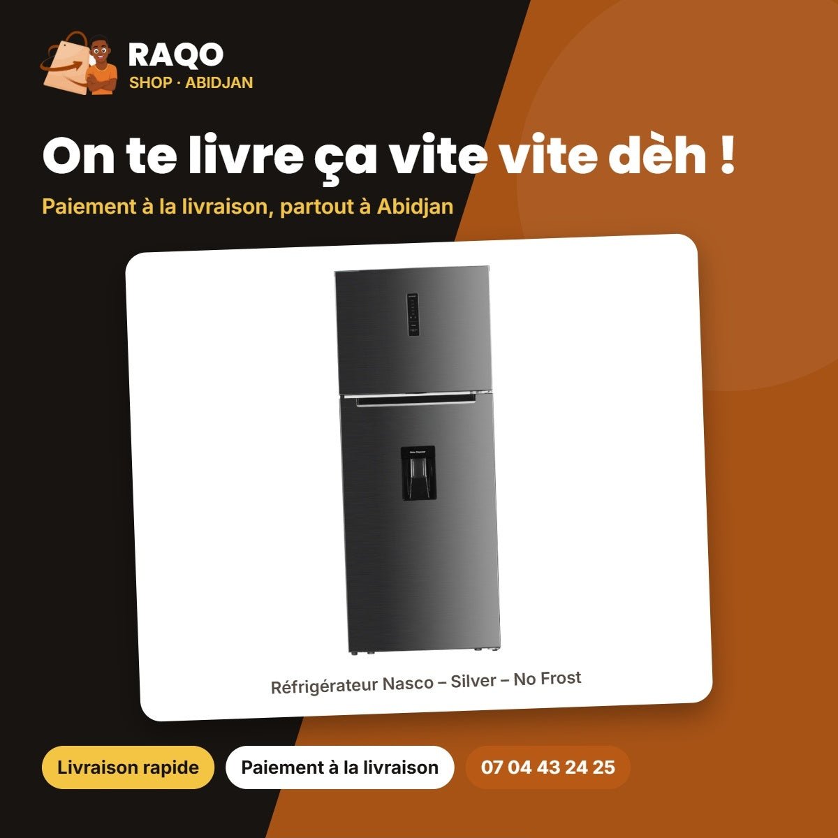 Réfrigérateur Nasco – Silver – No Frost – 425L Net (330LT+95LT) | HNASFC2-54D - RAQO