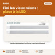 Réglette LED 0,6 m 18W – lumière blanche 6500K | Akko Star - RAQO