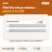 Réglette LED 0,6 m 30W – lumière blanche 6500K | Akko Star - RAQO