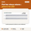 Réglette LED 1,2 m 100W diffuseur transparent – 6500K | Akko Star - RAQO