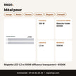 Réglette LED 1,2 m 100W diffuseur transparent – 6500K | Akko Star - RAQO