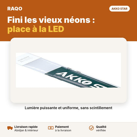 Réglette LED 1,2 m 50W diffuseur blanc – 6500K | Akko Star - RAQO