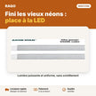 Réglette LED 1,2 m 50W diffuseur transparent – 6500K | Akko Star - RAQO