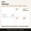Réglette LED 1,2 m 50W transparent – lumière jaune 3000K | Akko Star - RAQO