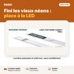 Réglette LED 1,2 m 70W diffuseur transparent – 6500K | Akko Star - RAQO