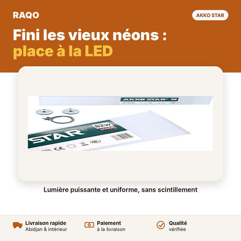 Réglette LED 1,2 m 82W haute luminosité – 6500K | Akko Star - RAQO