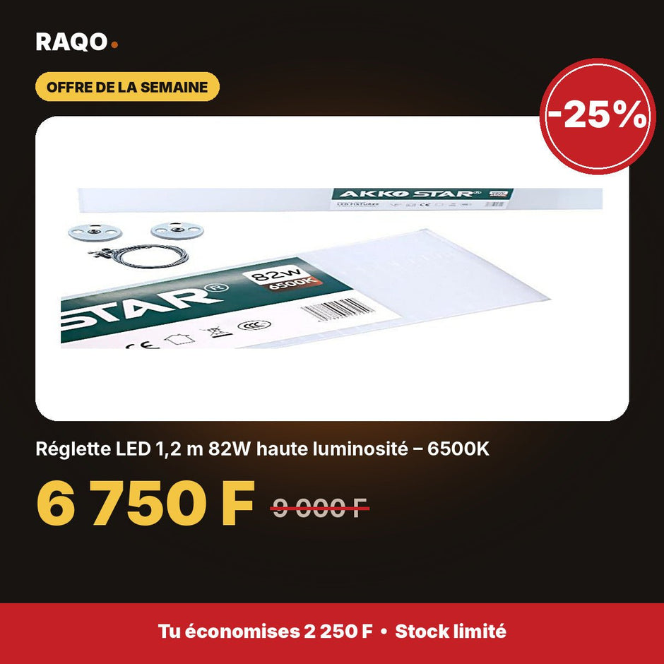 Réglette LED 1,2 m 82W haute luminosité – 6500K | Akko Star - RAQO