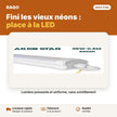 Réglette LED étanche 0,6 m 36W blanc – 6500K | Akko Star - RAQO