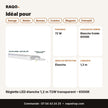 Réglette LED étanche 1,2 m 72W transparent – 6500K | Akko Star - RAQO